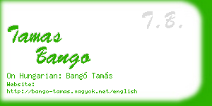 tamas bango business card