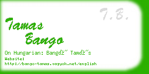 tamas bango business card